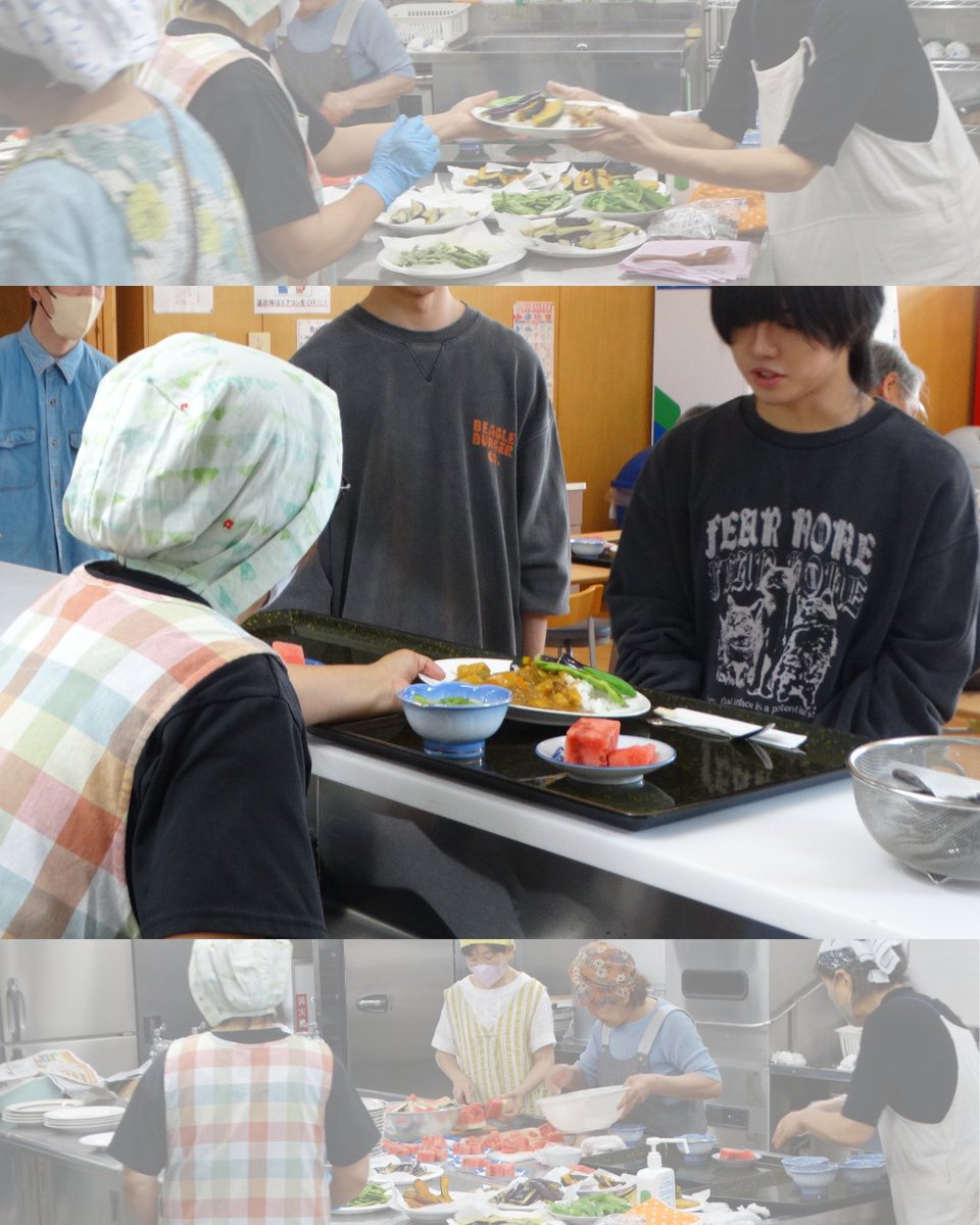 kma_miyagi's tweet photo. 【ランチ会】
9月4日(金)、第24回ランチ会を開催いたしました！

今回のメニューは「夏野菜カレー、季節のサラダ、漬物、フルーツ」です✨

旬の野菜を使ったお料理、最高でした😋
おかわりする姿も見られ、学生、スタッフみんなでランチ会を楽しみました♪

#国立音楽院宮城キャンパス https://t.co/85iCa7XSL6
