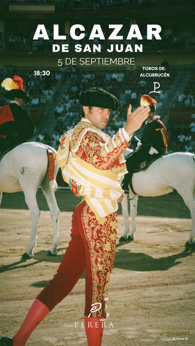 InfoMAPerera's tweet photo. 𝗔𝗟𝗖𝗔𝗭𝗔𝗥 𝗗𝗘 𝗦𝗔𝗡 𝗝𝗨𝗔𝗡

🗓️ 5 de septiembre a las 18:30

🐂 Toros de ALCURRUCÉN 

⚔️  𝙈𝙞𝙜𝙪𝙚𝙡 Á𝙣𝙜𝙚𝙡 𝙋𝙚𝙧𝙚𝙧𝙖

⚔️ Borja Jiménez   

⚔️ Tomás Rufo 

#Perera #pasión https://t.co/gSbvOHCdna