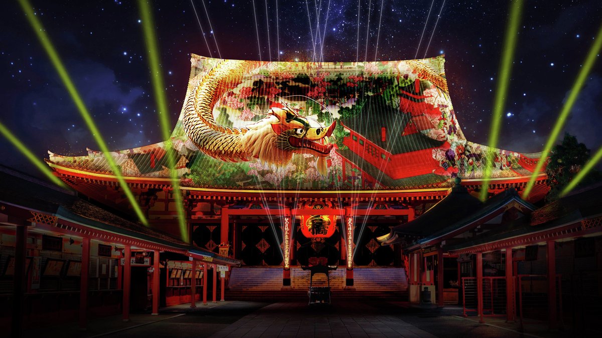 enjoy_tokyo's tweet photo. 浅草寺1400年の歴史を光で彩る✨

「ASAKUSA CULTURE &amp; LIGHTS 2026」が浅草寺で10/30(金)より開催。史上初の浅草寺本堂と宝蔵門で、歴史や文化財をモチーフにした壮大な映像ショーを楽しめます🤗🏮

詳細はリプから👇 https://t.co/unR7MYHeWo