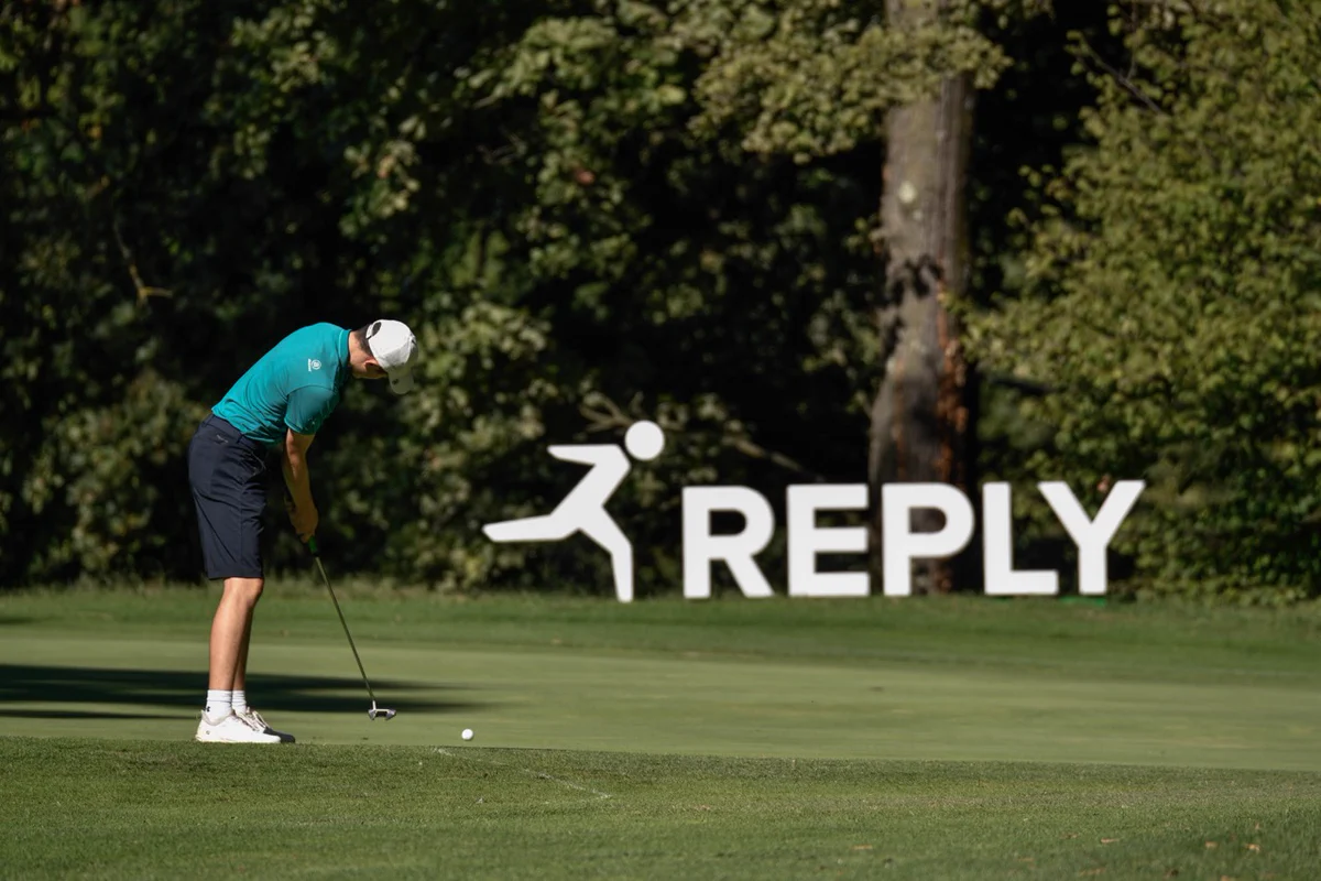 a person playing golf