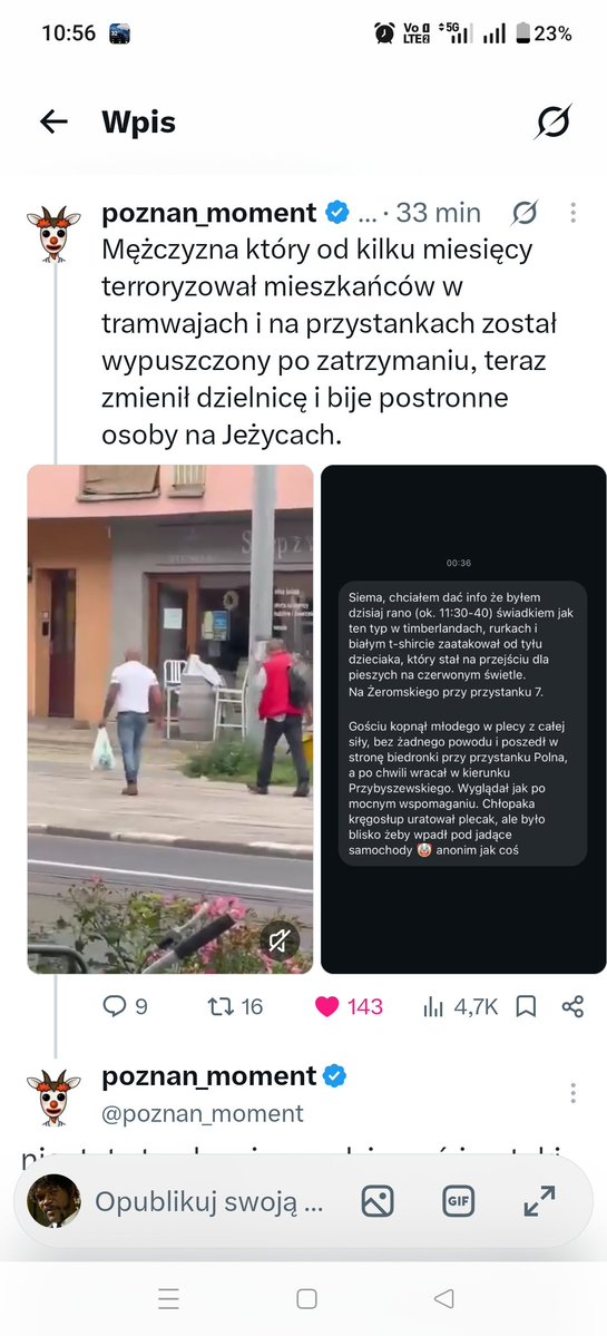 MarMorry2's tweet photo. @PolicjaWlkp Panowie chyba coś jest nie tak ? Jakim cudem ten psychol został wypuszczony ? Zaraz komuś się stanie krzywda w sumie już się stała https://t.co/HZkc8ROsPs