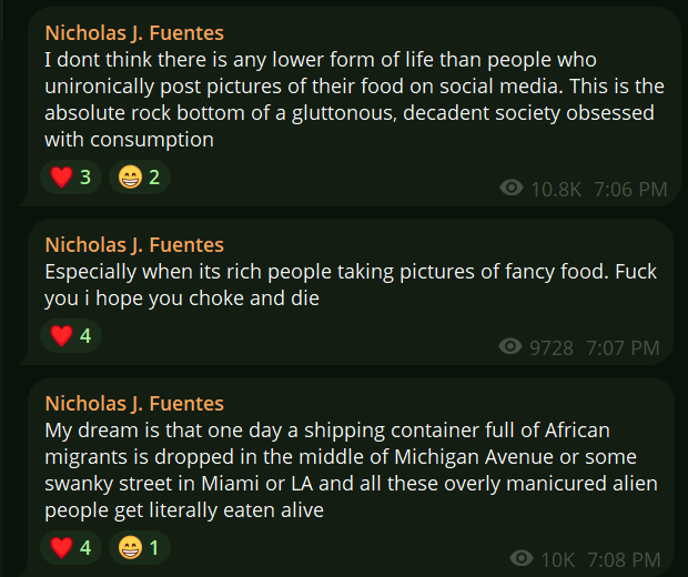 bakeddGoron's tweet photo. Nick Fuentes HATES when people post pictures of their food. https://t.co/BfvspKyFCX