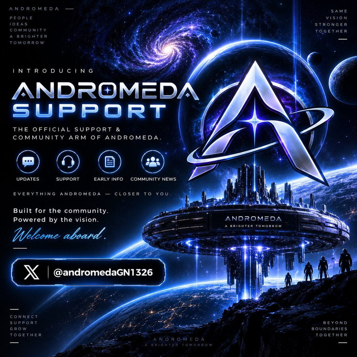 Andromeda_Super's tweet photo. 🚀 Introducing Andromeda Support @AndromedaGN1326
The official support & community hub for Andromeda.

Your direct line for:
✦ Project updates & announcements
✦ Community support
✦ Andromeda news & reposts
✦ Early information & upcoming releases
As Andromeda grows, we want our community closer than ever.
Main account 🤝 Support hub
One ecosystem. One community. One future.
Welcome to Andromeda Support.