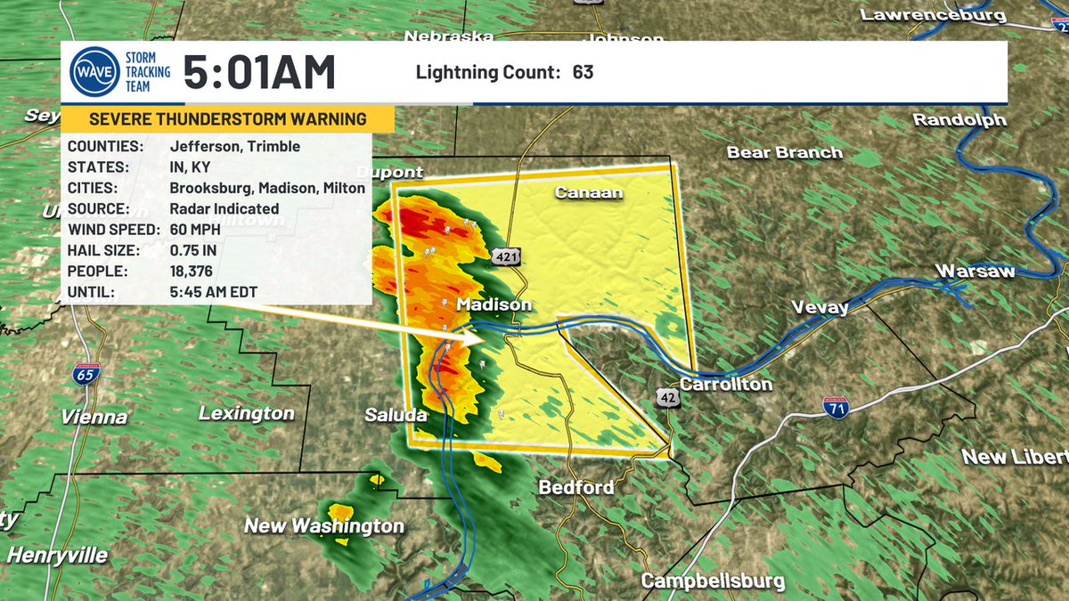WAVE3Weather's tweet photo. SEVERE T-STORM WARNING for Jefferson, Trimble until 9/05 5:45AM EDT. Stay indoors! Livestream: https://t.co/0i17EEN1Ji https://t.co/2UPRBai28p