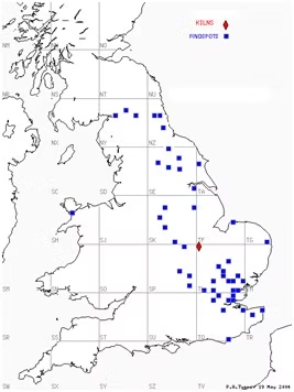 RomanBritainHQ's tweet photo. Cunoarda’s name reached South Shields on a Roman grinding bowl. A fragment of the stamp survived at the military port, far from Durobrivae where Cunoarda worked.

I love this because one chipped sherd turns a huge supply network back into a worker’s mark. I assembled these images around that clue, and the journey behind it is extraordinary.

The stamp links Cunoarda directly with the vicus of Durobrivae — the small Roman town around Water Newton, beside the River Nene.

The bowl was a mortarium, a gritty kitchen vessel for grinding and mixing food. Durobrivae’s potteries clustered beside the river and near Ermine Street, but fragile bulk pottery was expensive to move overland.

The wider finds make the likely route clearer: water transport out of the Nene Valley, then north along the east coast towards South Shields. (That little stamp is carrying an enormous story.)

We cannot prove the exact voyage of this one bowl, and I think that uncertainty matters. What survives is a chain linking a named potter, boat crews, porters and frontier cooks.

I’m amazed that Rome’s northern military machine comes into focus through something so ordinary: a battered kitchen bowl.