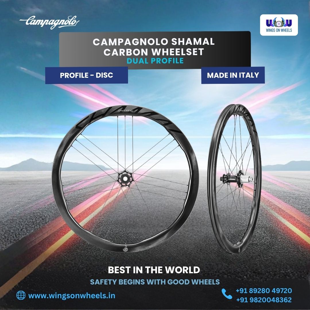 SaranReynaoko's tweet photo. Upgrade your ride with Italian precision. Introducing the Campagnolo Shamal Carbon Wheelset: dual profile, disc-brake ready, and made in Italy. Experience the best with Wings on Wheels. DM: 8928049720 / 9820048362 https://t.co/uSQePO7SZH