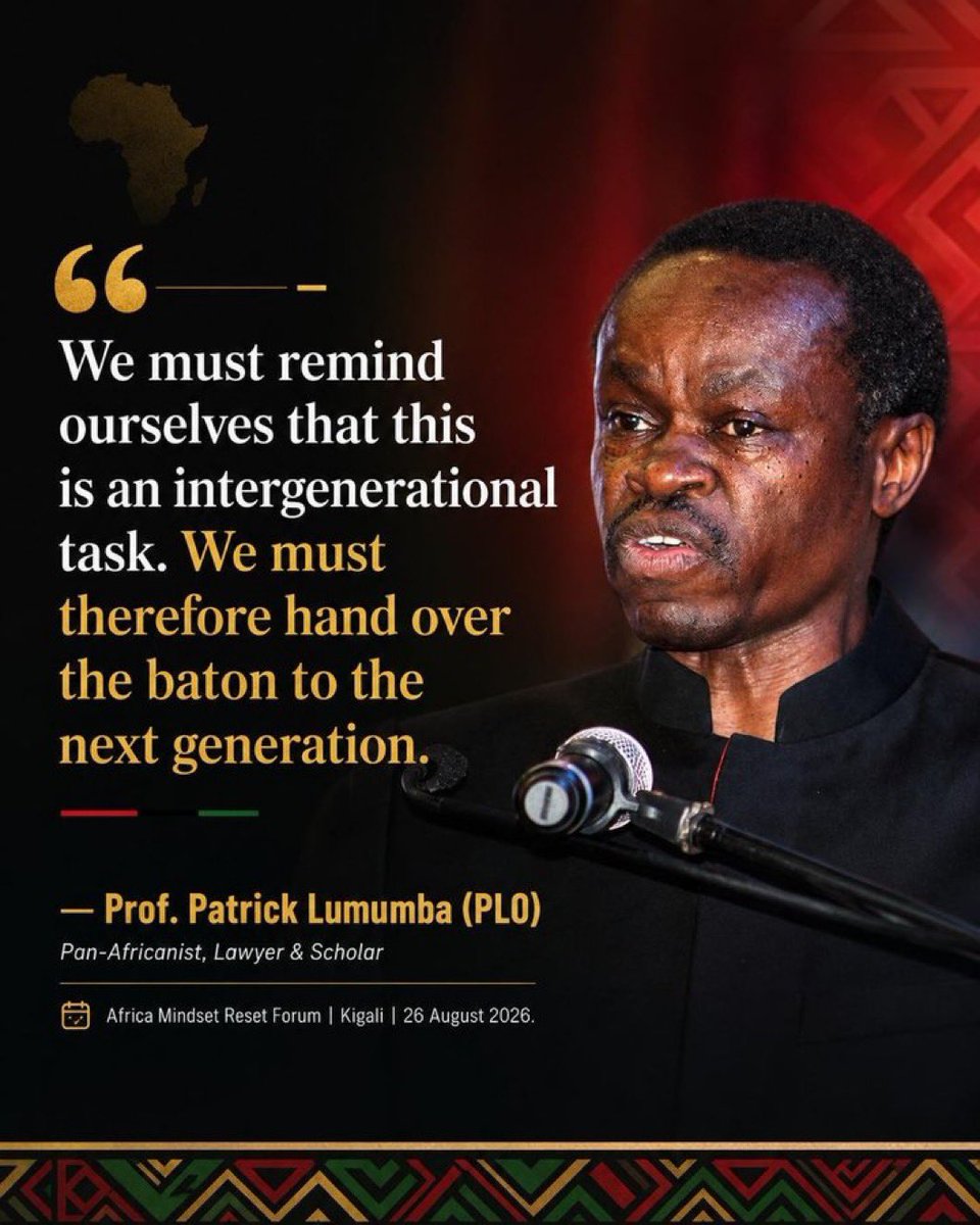 harerimana_tito's tweet photo. Prof. Patrick Lumumba (PLO) calls for strong intergenerational leadership urging today’s leaders to empower and prepare the next generation to carry Africa’s development agenda forward. “We must hand over the baton to the next generation”
#AfricaResets
#MindsetReset2026 https://t.co/K8hxyKrgDj