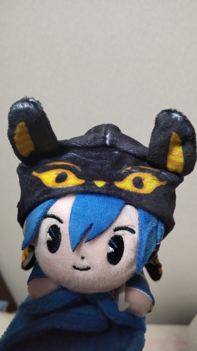 buryuberi's tweet photo. ねこさんのケープ、手持ちのぬいに着せれなくて、最終こうなった。
アヌビスKAITOです。 https://t.co/DUZgPJoHh3
