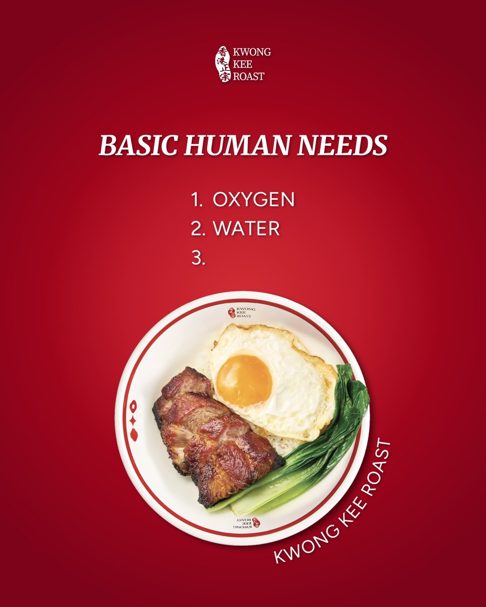 kwongkeeroast's tweet photo. Basic human needs ของแต่ละคนอาจไม่เหมือนกัน 👀

แต่สำหรับชาว Kwong Kee Lovers แล้ว จะขาดมื้อโปรดที่เต็มไปด้วยรสชาติคุ้นเคยจาก Kwong Kee ไปได้ยังไงล่ะ 🥢✨

เพราะบางวัน แค่มื้อที่ใช่ ก็เป็น all you need.

📍Kwong Kee Roast สามย่าน (ซอยจุฬา 42)
🕚 Open Daily: 10:30 AM – 19:30 PM
👉🏻 Order now on GrabFood: Kwong Kee Roast (walk-ins welcome)

#KwongKee #KwongKeeRoast #หมูแดงสไตล์ฮ่องกง #CharSiu