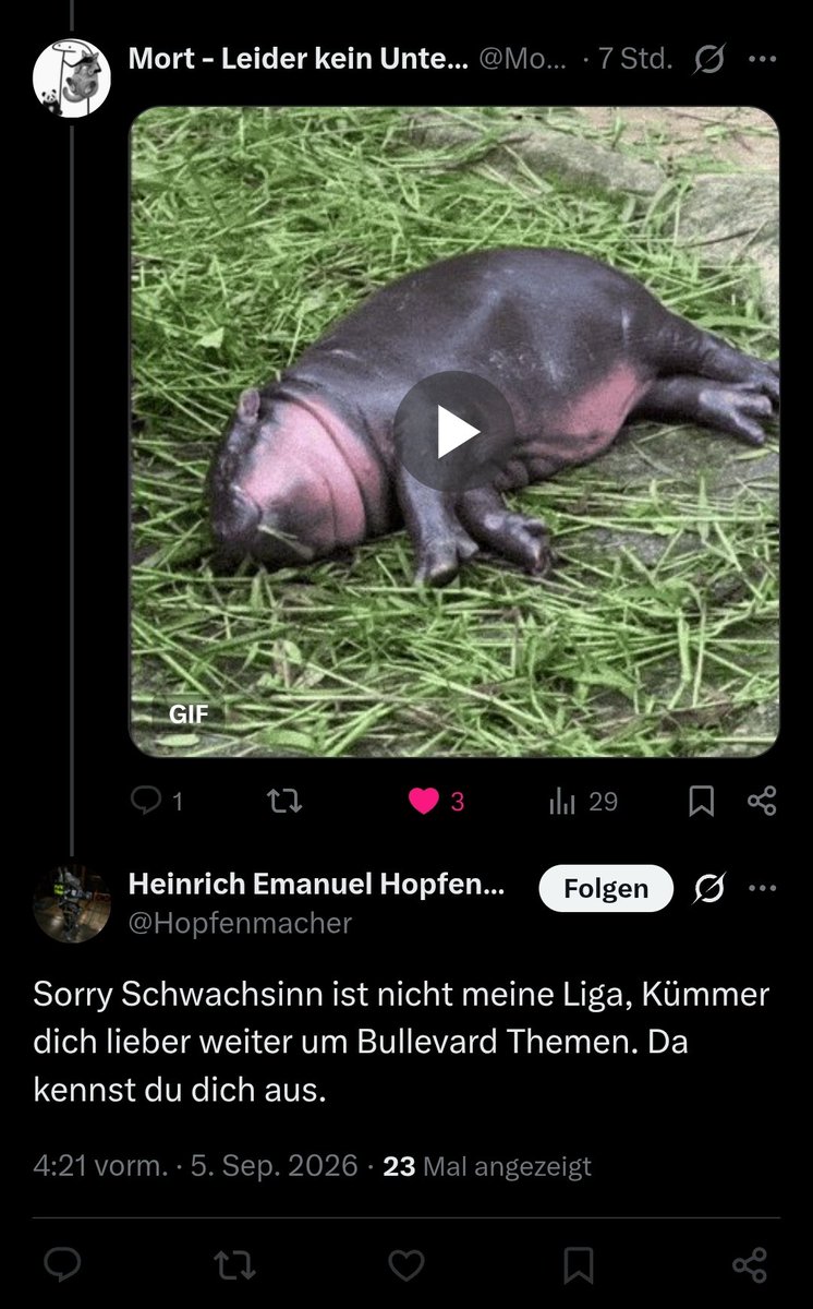 suzatu's tweet photo. während ich versuche etwas wacher zu werden...
... trägt "Hopfen & Malz verloren" dazu bei, dass das auch klappt - mit diesem Kommentar!
pah-hahaha 😂😂😂 made my day!
😆😆😆 #knm
https://t.co/mNPsr9Igok https://t.co/FYRkWoDWJ5