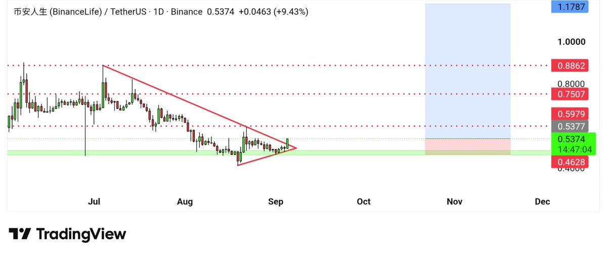 cryptocandy24x's tweet photo. $币安人生 (BINANCELIFE) already up 10% from our entry. Breaking out on daily. Expecting 2x move in short to mid term... https://t.co/cieABrCEFu