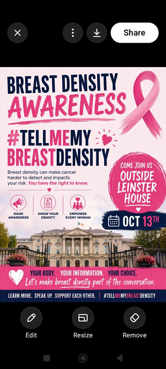 BreastDense's tweet photo. We have Cross-party Support for Ireland #TellMeMyBreastDensity 
We'll be outside Leinster House from 10.30 October 13th prior to a Dáil Briefing Session at 12.00 with TD'S, Ministers, Senators.
Women across the Island of Ireland
we'd love to see you there. https://t.co/1WSOCsUBsa
