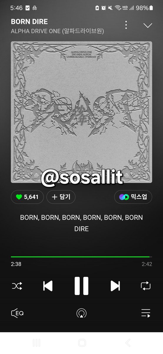sosallit's tweet photo. @ALD1_official #ALPHADRIVEONE #ALD1
#알파드라이브원 
#BORN_DIRE #ALPHADRIVEONE_BORNDIRE
260905 17시 멜론 https://t.co/OCojlDOeYE