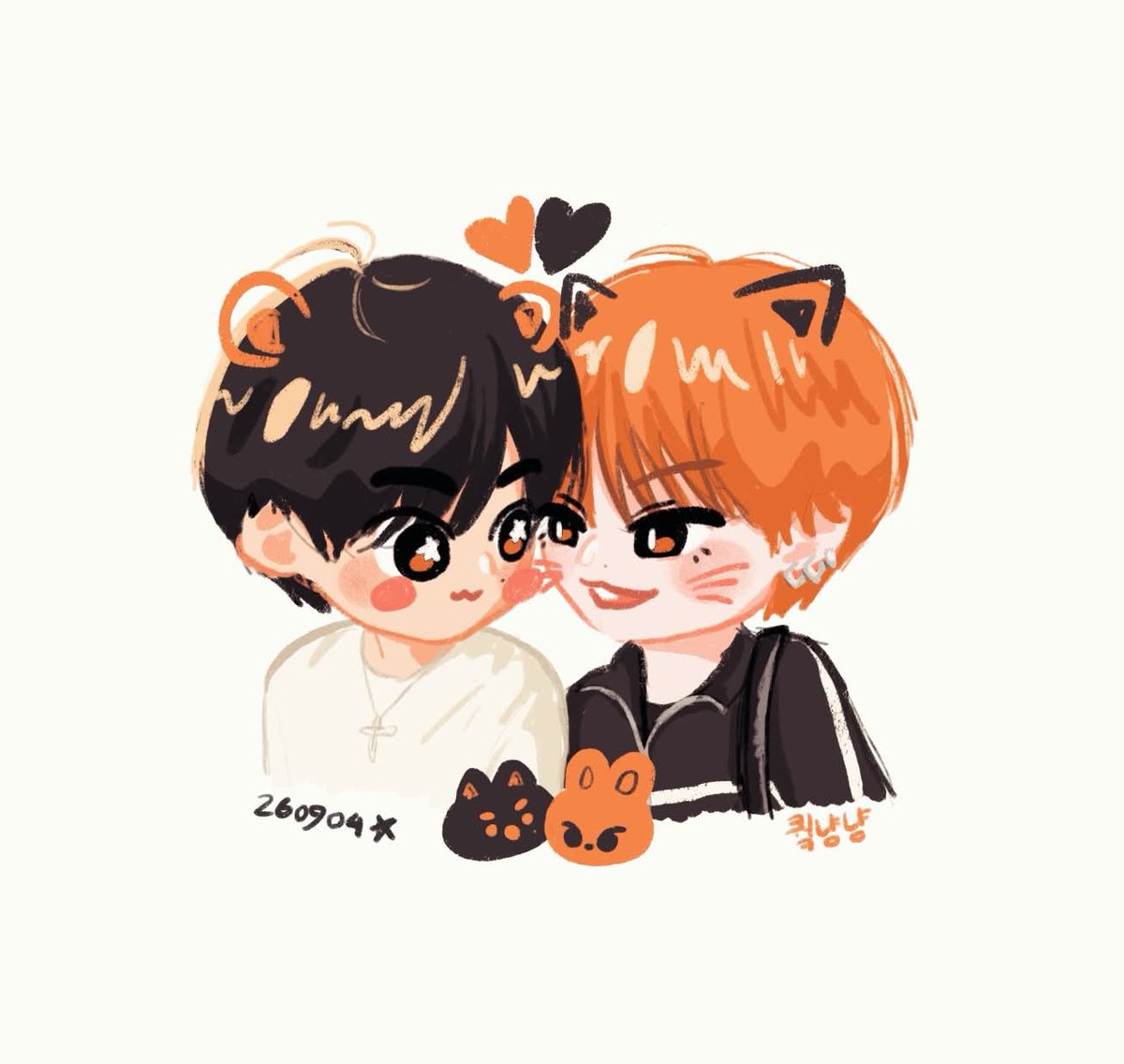 smolsungies's tweet photo. cant help but quick draw The color combo of all time🖤🧡 #minsung https://t.co/fBB24xu99L