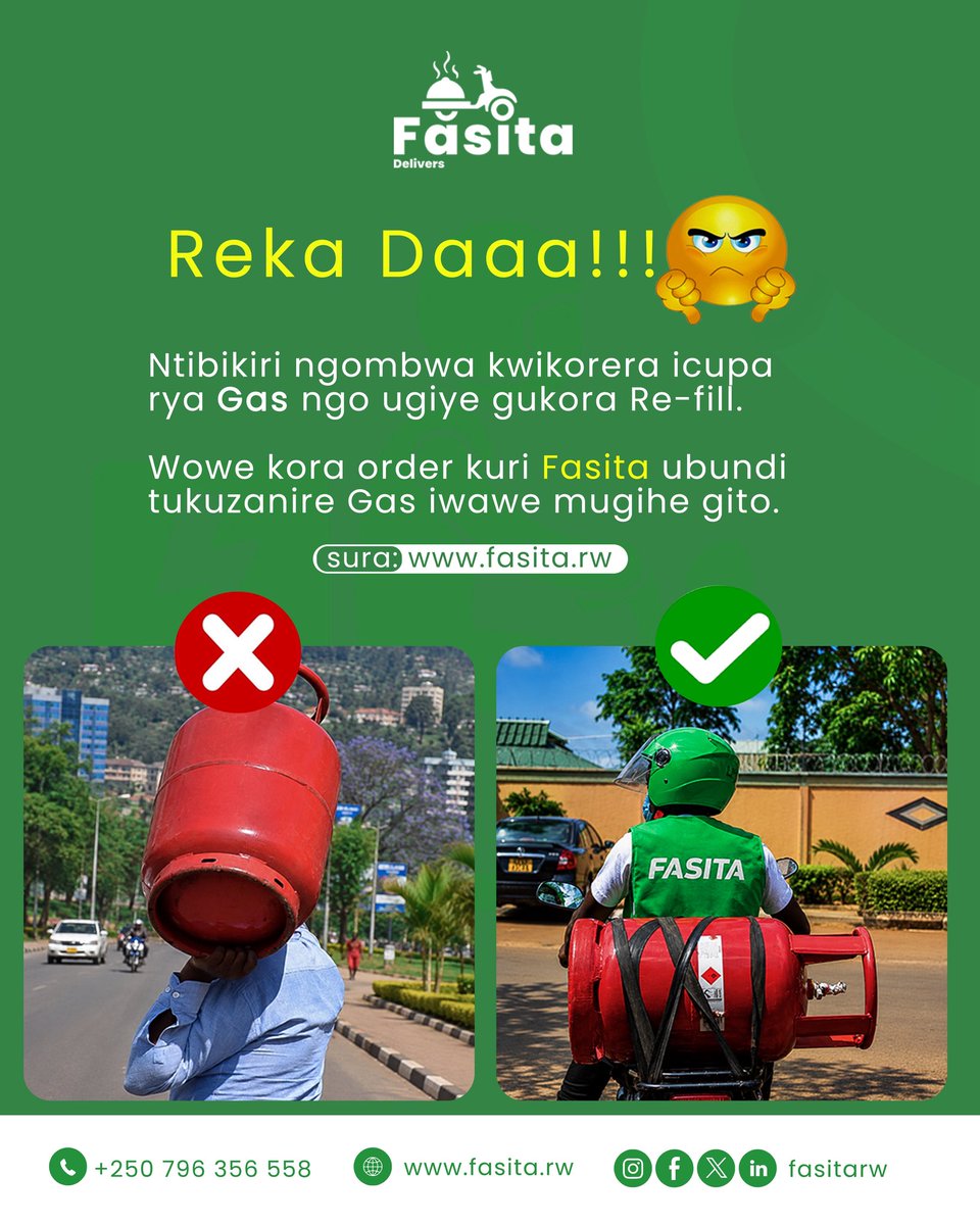fasitarw's tweet photo. Ubu Kandi wabona utaziko #fasita tukuzanira Gas iwawe mugihe I gushora ye🤔

Tumiza Gas inyuze kuri https://t.co/MhAtQGRGoC https://t.co/4g2Llb2Ao9