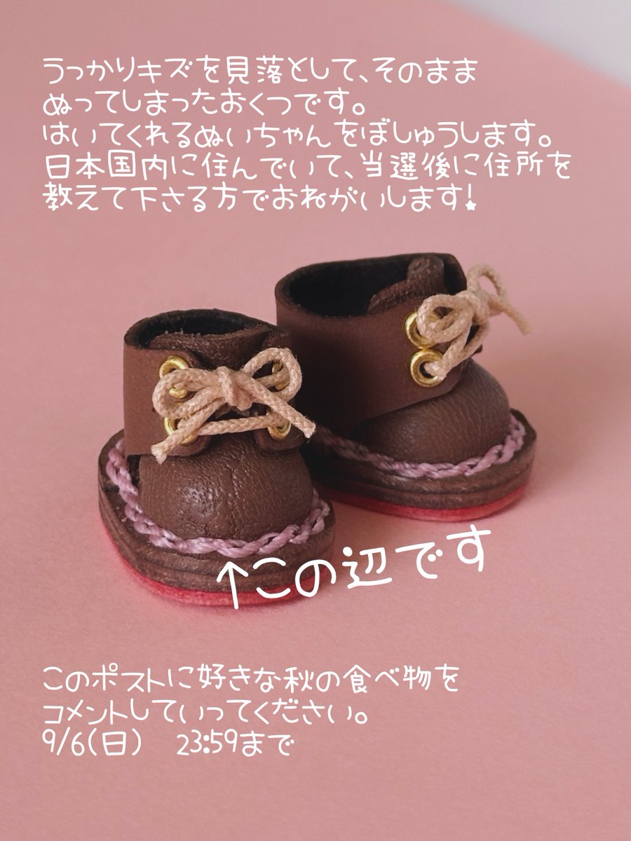 825o_o's tweet photo. 【9/5 21:00〜】

編み込みのお靴や猫ちゃんのお靴、ホイップスニーカーを頒布します。あと急なのですが、ちょっとしたB品の🎁企画です。

♡&amp;RP嬉しいです✨どうぞよろしくお願いいたします❣️

https://t.co/fbYq7Y9yc1 https://t.co/YBwzG0lPQB