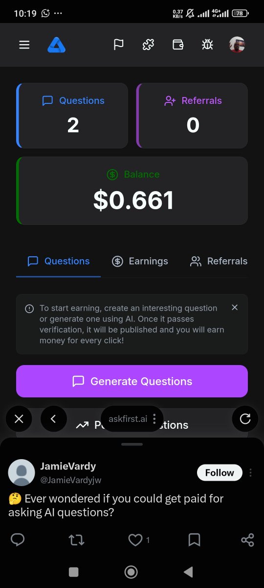 chubbygideon17's tweet photo. Are you Searching for online gig that really pays? If you are,then this is for you.

All you do is generate questions for the AI and earn by doing that

Try it out https://t.co/GeLZbgTl8i

#askfirstai
#earnonline
#onlinegigs 
#manutd 
#ARSCHR https://t.co/Ig25yHcXrG