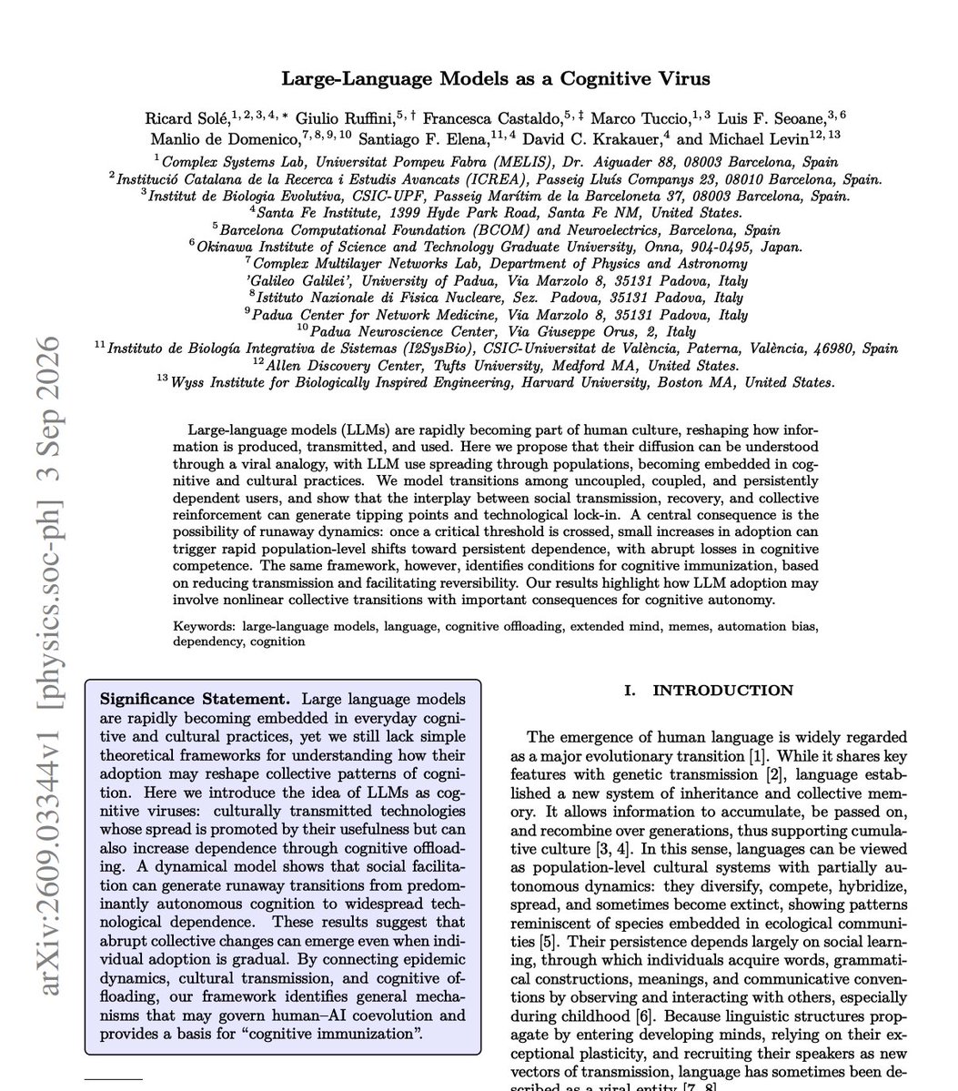 Paper Models LLMs as Cognitive Viruses Sparking Debate