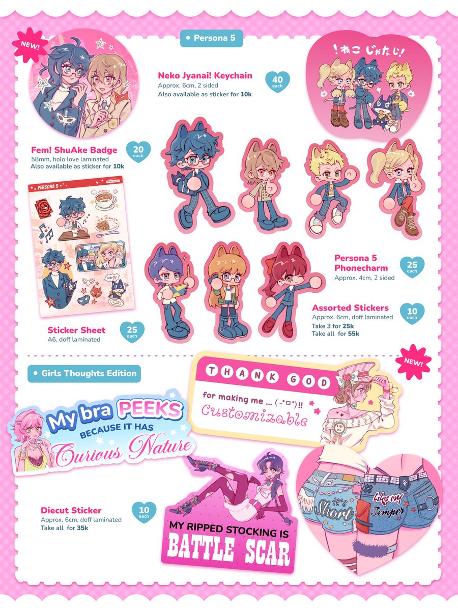 pinky_scallop's tweet photo. [RT and 🩷 really appreciated!]

Pinky Scallop’s CF23 and COMIPARA 7 batch 1 pre-order! ꒰ᐢ. .ᐢ꒱₊˚

🧀 5-15 September
📍OTS both days CF &amp; CMPR &amp; Mail Order
🍤 Persona 5, Look Back, Hunter x Hunter, Witch Hat Atelier, Monster High, Veil by Kotteri, Zombie Stage, etc!

Link ⬇️ https://t.co/UntApu46uO