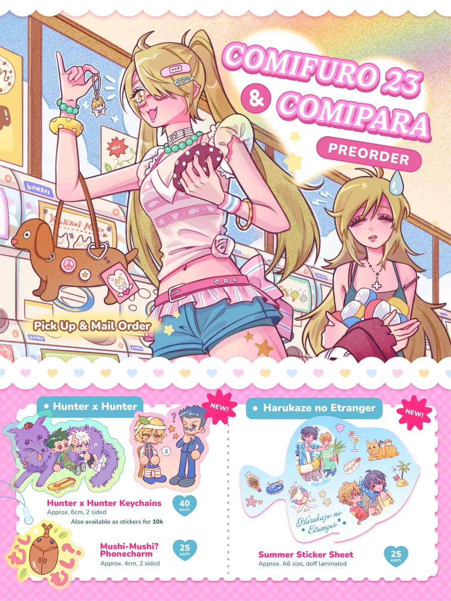 pinky_scallop's tweet photo. [RT and 🩷 really appreciated!]

Pinky Scallop’s CF23 and COMIPARA 7 batch 1 pre-order! ꒰ᐢ. .ᐢ꒱₊˚

🧀 5-15 September
📍OTS both days CF &amp; CMPR &amp; Mail Order
🍤 Persona 5, Look Back, Hunter x Hunter, Witch Hat Atelier, Monster High, Veil by Kotteri, Zombie Stage, etc!

Link ⬇️ https://t.co/UntApu46uO