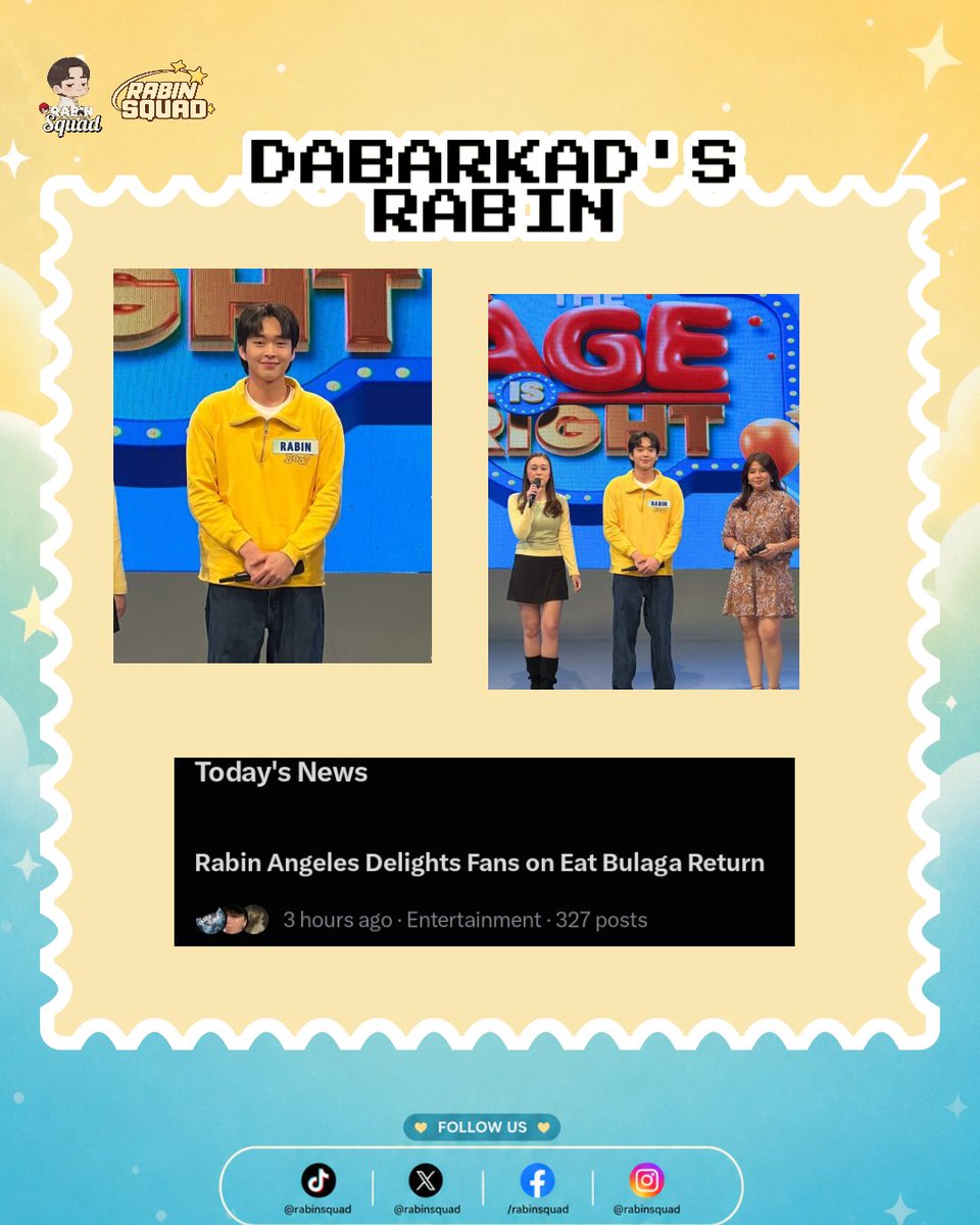 RabinSquadofc's tweet photo. Rabin Angeles is Back to Eat bulaga napaka cute at napaka pogi!
#DABARKADSRABIN
#WelcomeBackRab https://t.co/kFCKWeoBNQ