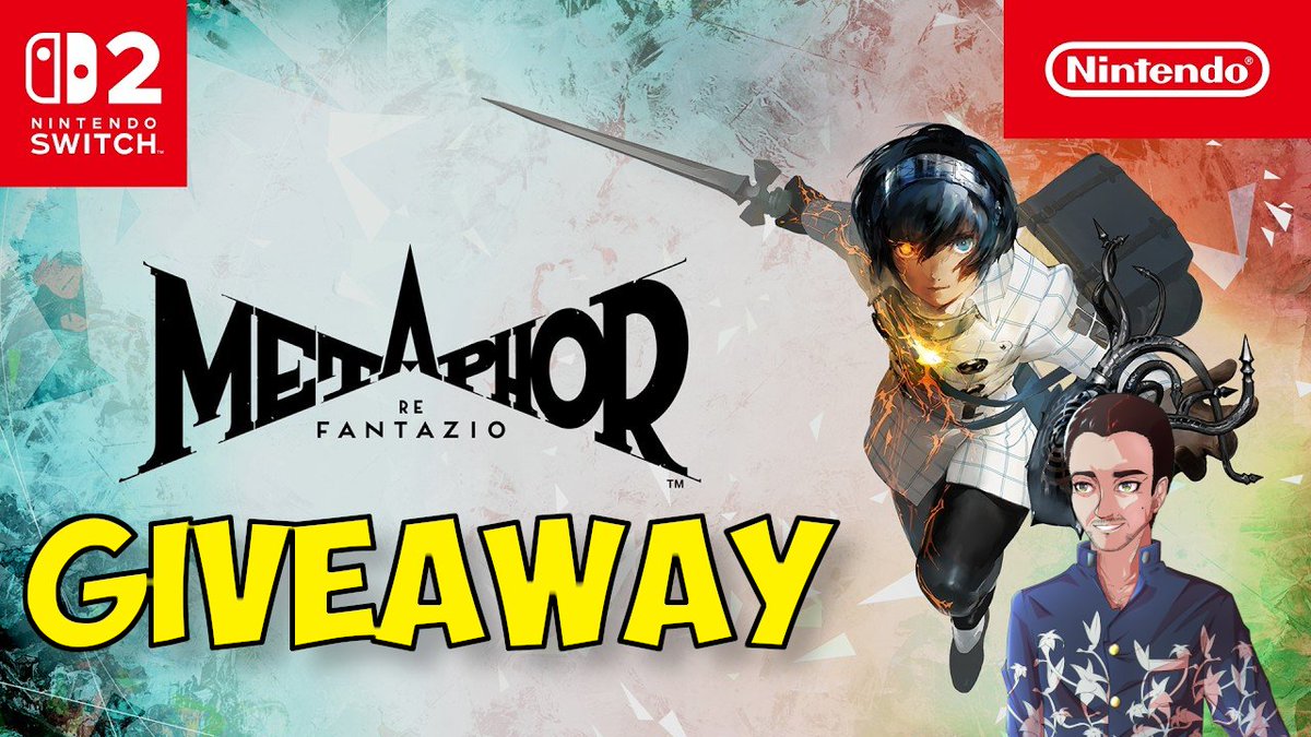 DavidCast6917's tweet photo. GIVEAWAY 🚨Earn a code for Metaphor: ReFantazio on your platform of choice (Switch 2 possible) winner will be picked on 12/11/26
TO ENTER:
- Subscribe on Youtube:  https://t.co/cB61rKSwoS
- Follow me &amp; RT this post
- Additionnal entries: follow on TikTok: https://t.co/k8YN929bnC https://t.co/dWyxiGvUcD