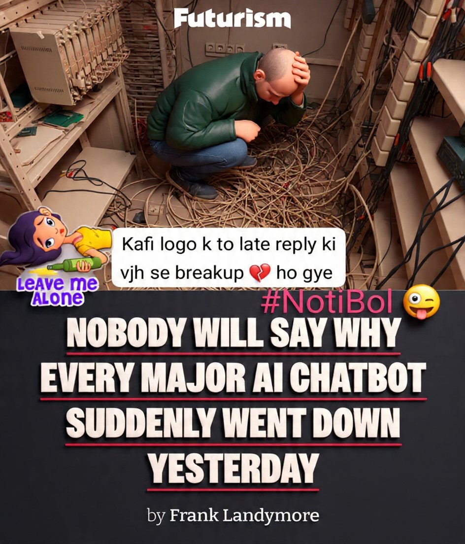 baby292324's tweet photo. किस किस का Breakup 💔 हुआ? 🤣
#AI #ChatBot #Down 📉 हादसे में?

#AIOutage #ChatGPTDown
#ClaudeDown #GrokDown
#AIDown  #WeAreSoCooked  😭 #TouchGrass #Skynet 👽

#नोटिबोल 😜 किताबें ही बेस्ट फ्रेंड्स हैं 🤷‍♀️
#Books "These are NOT down" 📚 https://t.co/CwcJwcDrTs
