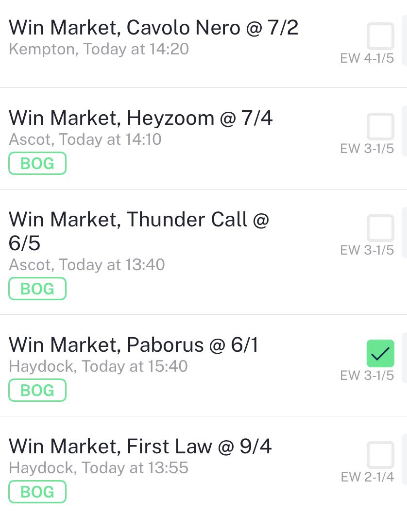 Performance_Bet's tweet photo. Apologies for the long post 📝

I’ve gone through today’s cards at Haydock, Ascot and Kempton, the current going for the ground: Haydock is heavy, while Ascot is good/good to firm and Kempton is standard-to-slow Polytrack

1:55 Haydock — Ascendant Stakes (Listed), 1m First Law 9/4

First Law is unbeaten after making a winning debut at Sandown over a mile. He showed plenty of greenness that day but still managed to get the job done, suggesting significant improvement is possible with experience. William Buick keeps the ride for Charlie Appleby, and the yard’s record with this type of horse is a major positive

The biggest danger is Rocket Boy, who finished a close third in Listed company at Salisbury last time, but First Law’s debut performance leaves him open to much more improvement. The interesting point is his pedigree: he’s bred to handle further and there is nothing obvious to suggest today’s step up in class will expose him

The ground is the slight concern because his debut came on good-to-firm, but he has the class and potential to overcome it

1:40 Ascot — 7f Class 2 Handicap — THUNDER CALL 6/5

Thunder Call is my strongest Ascot selection

He’s a progressive three-year-old who has already won twice this season, including a 22-runner handicap at York, before finishing second here over 6f last month. That latest effort is particularly encouraging because he looked as though the extra furlong would suit. He’s now back up to 7f, which could unlock further improvement

He carries just 8st 12lb, giving him a useful weight advantage against several of his older rivals, while Cieren Fallon retains the ride. William Haggas is another major positive, and Timeform describes him as the top-rated horse in the race and an unexposed runner who should take plenty of beating

He’s also already proven at Ascot, and today’s good-to-firm conditions are within his capabilities

2:10 Ascot — 1m4f Heritage Handicap HEYZOOM 7/4

Heyzoom is my second Ascot selection

He has a very strong profile for this race, carrying just 9st, and comes here after progressive form this season. His current RPR of 107 is competitive and his recent performances suggest there is still more improvement to come. He’s also receiving plenty of support from the tipsters, with multiple racing analysts selecting him

The biggest positive is the combination of weight, distance and current form. At three years old, he’s also less exposed than several of his rivals and could still have another level to find

2:20 Kempton — London Mile Series Final, 1m CAVOLO NERO 7/2

Cavolo Nero is the one I prefer in the competitive mile handicap

He’s a C&D winner and arrives on a hat-trick after winning over this track and trip last month. His recent form reads 2-3-4-1-1, showing a clear upward trajectory, and he carries only 9st 6lb. Kaiya Fraser keeps the ride

However, the horse himself is in excellent form and has a particularly strong Kempton/C&D profile. At around 4/1, I think he offers more appeal than several shorter-priced alternatives

3:40 Haydock — Sprint Cup (Group 1) PABORUS 6/1

For the value selection across the three meetings, I’m taking Paborus

This is a very competitive Group 1, but the conditions are exactly what make Paborus interesting. He’s already won over 6f on soft ground, and At The Races’ expert assessment specifically highlights his ability to handle cut and says the drop back from 7f to his optimum 6f should suit

His latest eighth at York over 7f looks disappointing at first glance, but he made plenty of the running and weakened late exactly the sort of performance that can be forgiven given that 7f may have stretched his stamina. Before that, he won the Group 3 Chipchase over 6f

Daniel Tudhope takes over, and trainer Edward Bethell is operating at 13.6% over the last 14 days. He’s also relatively lightly raced for a five-year-old at this level

At around 11/2, I think he’s the most interesting value rather than simply taking the favourite Almeraq
