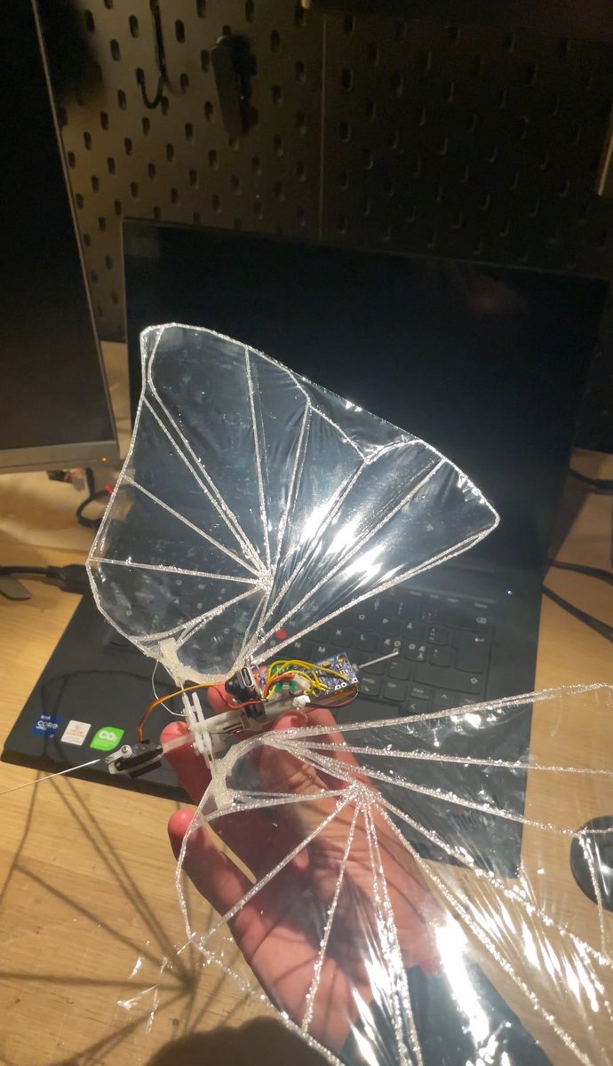 GancRaphael's tweet photo. Up with some updates, the ornithopter is looking good and ready to fly, I was thinking of adding AI recognition into the camera web portal, what do yall think? https://t.co/h39ODMKbif
