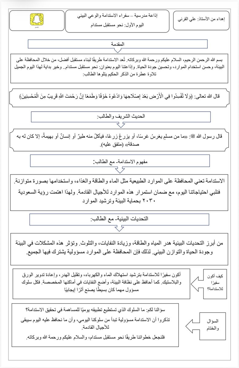 aaaali080's tweet photo. السلام عليكم الأعزاء الكرام - إذاعة الأسبوع الثالث - الأحد غداً إن شاء الله - اسم البرنامج (سفراء الاستدامة والوعي البيئي) - عنوان اليوم الأول  : نحو مستقبل مستدام #وزارة_التعليم #تعليم #النشاط_الطلابي #هيئة_الإعلام https://t.co/CzIhyKV1H1