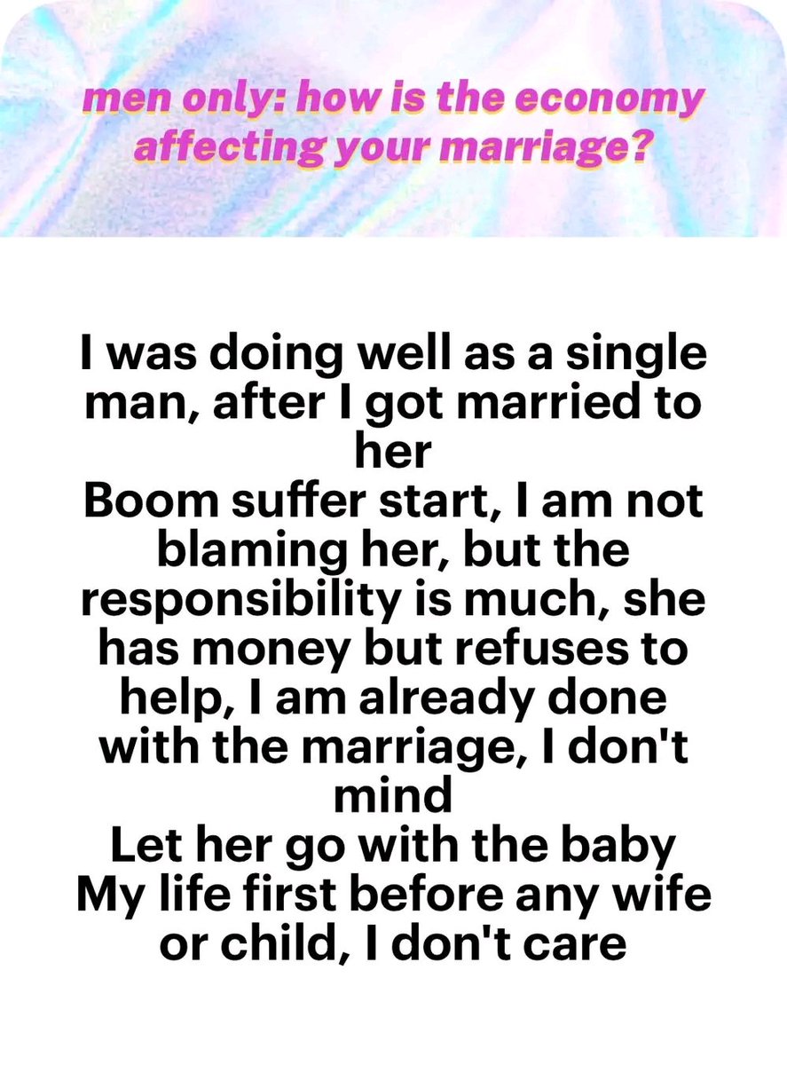 AdageorgeA's tweet photo. What will make a woman have money and she won't be able to assist her husband . 

How can you see the man you say you love suffer? https://t.co/a8JaZO8xyh
