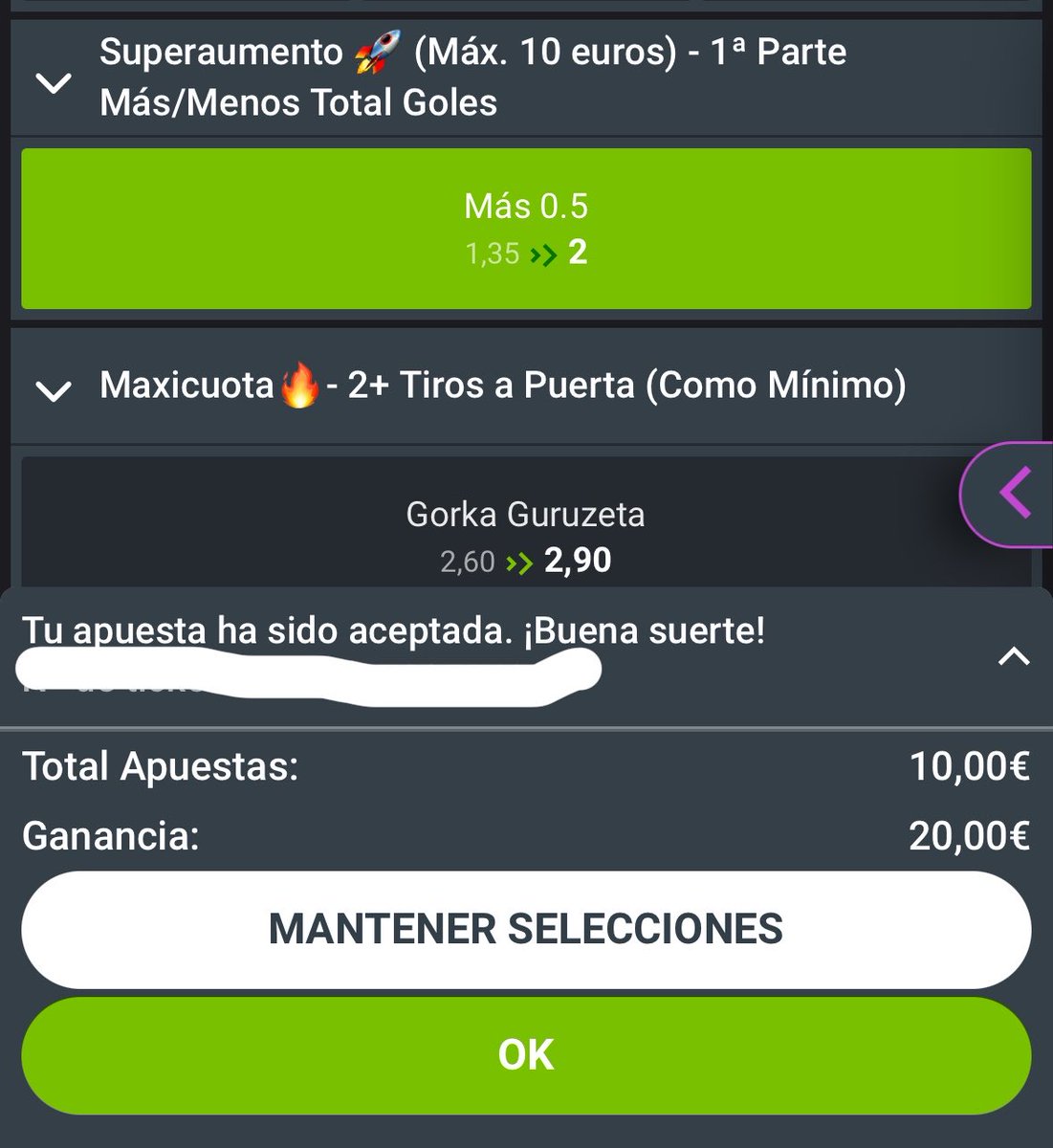 RBetting_'s tweet photo. 🔗 enlace en la bio más GRATIS #Arbitraje #deportivo #Surebet
🏟️ Athletic Bilbao - Atlético de Madrid (1ª mitad)
➡️ 10€ Más de 0.5 goles 🏠Codere (Superaumento) @2.00 ➡️ 6,25€ Menos de 0.5 goles 🏠Betfair @3.20
📊 BENEFICIO: +3,75€ (16,25€ invertidos) ROI ~23,1% 🔥 https://t.co/QgfeApPJ2z