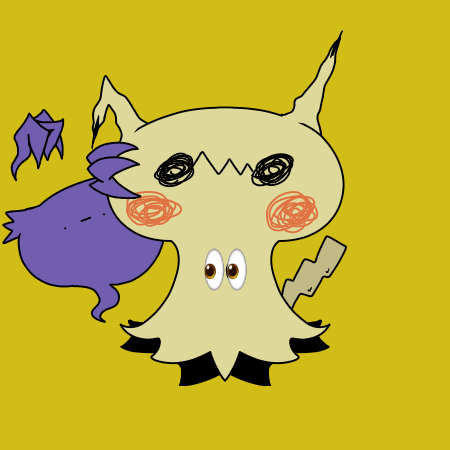unimochi's tweet photo. ミミッキュとゴースト。　＃ポケモン　＃Pokémon　#Pokemonartㅤ https://t.co/59SjSQjUmk