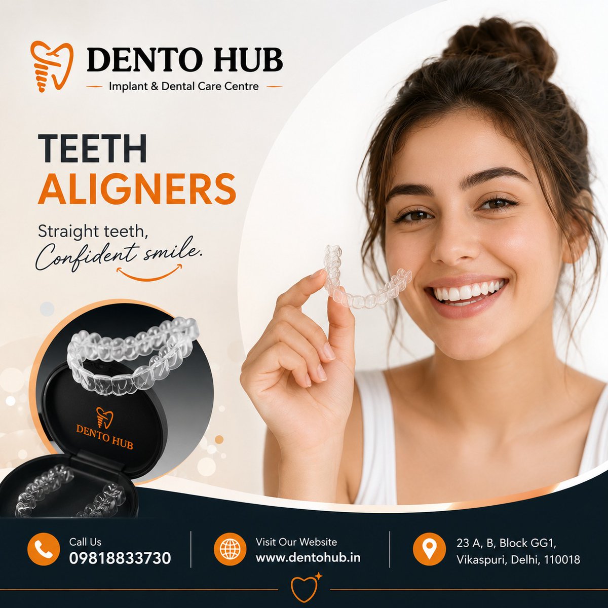 DentoHubdelhi's tweet photo. Make Your Smile More Confident.
Straighten your teeth with comfortable, invisible Teeth Aligners at Dento Hub.
📍 Vikaspuri, New Delhi
📞 011-45110704 | +91 9818833730
🌐 https://t.co/HLC5K5vaO5
#DentoHub #TeethAligners #ConfidentSmile https://t.co/Ofgxtpd228