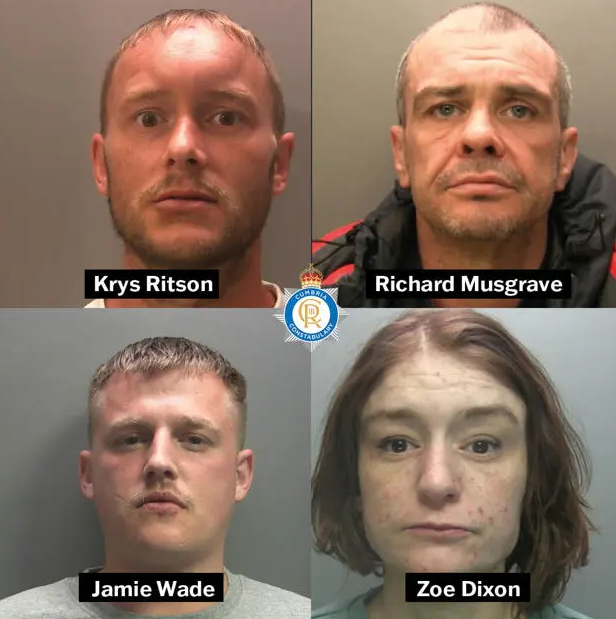 crochetjenny's tweet photo. The following four individuals are all wanted on recall to prison:
Krys Ritson, 38 years old from #Whitehaven. He also has links to #Workington and Lancashire.
Richard Musgrave, 48 years old from Whitehaven. He also has links to Workington, #Egremont, #Cockermouth and Maryport.
Jamie Wade, 29 years old from #Carlisle, he also has links to #Penrith.
Zoe Dixon, 34 years old from Carlisle, she also has links to the North East.
https://t.co/NuckaYNooE