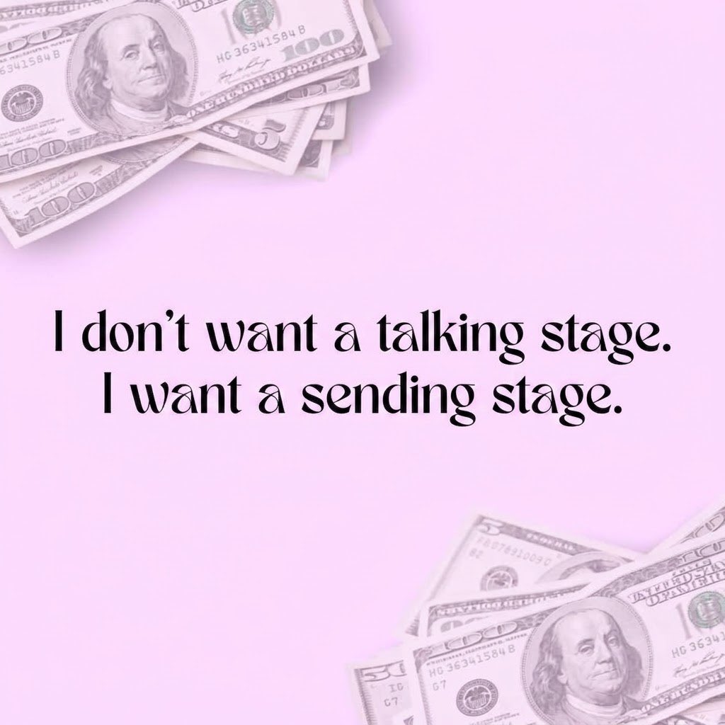 AspiringGyal's tweet photo. I only do sending stages.
If your mouth is working harder than your bank app, we’re not compatible. 💅💸 https://t.co/3ls5acqhyG