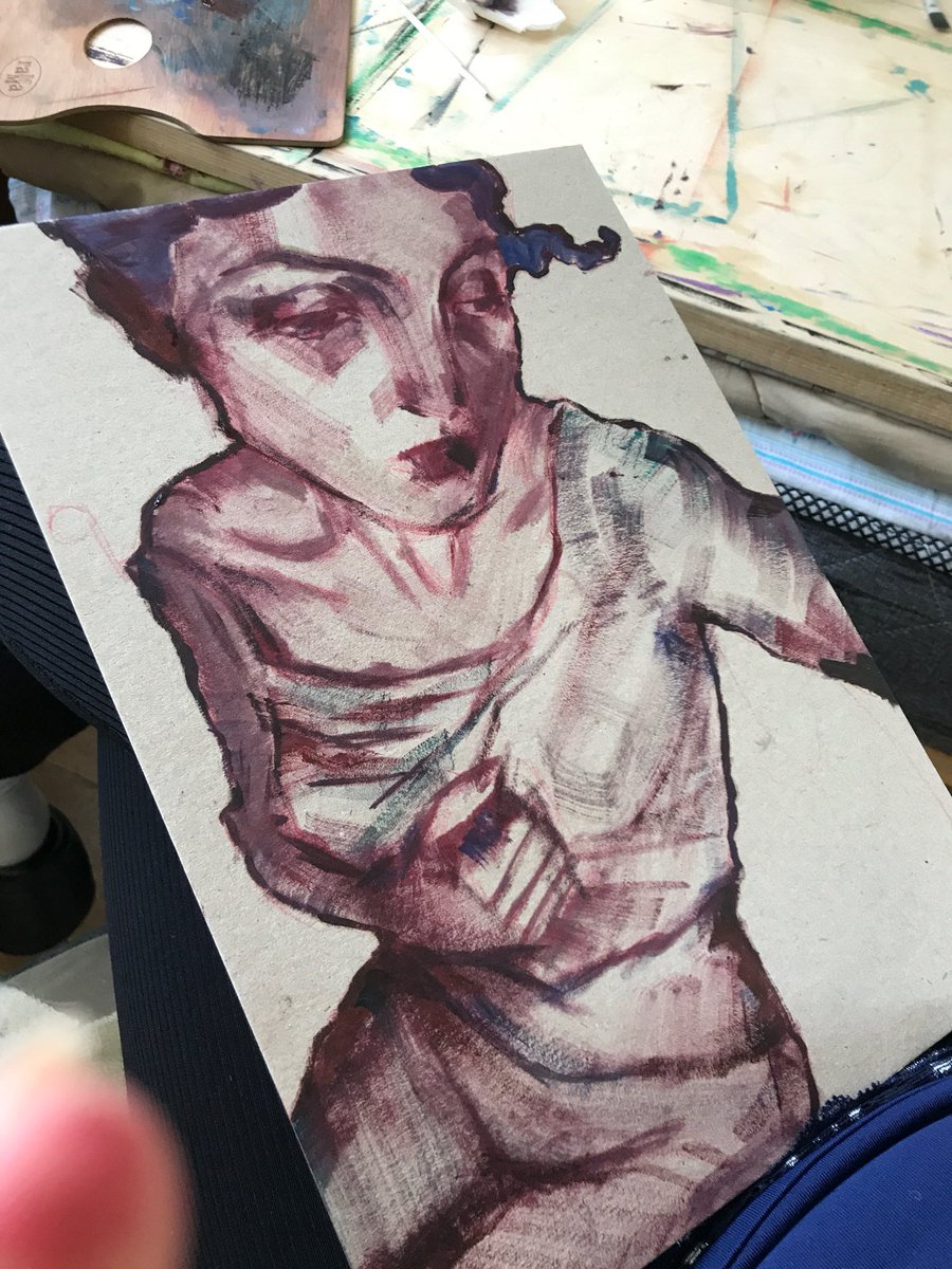 Aelior___'s tweet photo. A sketch from a left over oil paint :) https://t.co/AO1Ol1I8GI