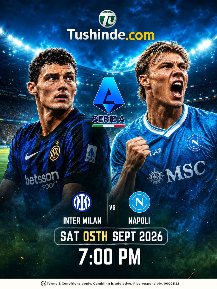 TushindeBet's tweet photo. 🔵⚫️ SERIE A SHOWDOWN! 🔥⚽

Inter Milan 🆚 Napoli

Who takes the 3 points? 👇

🎯 Place your bet on TushindeBet and back your prediction!

#TushindeBet #SerieA #JuuYaGame https://t.co/uYpfBObMBC