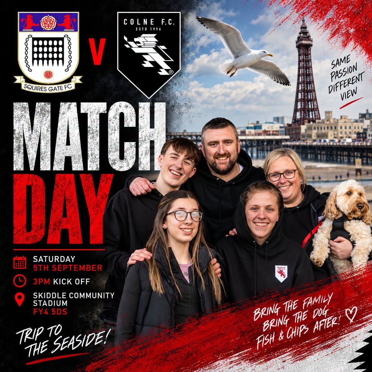 Colne_FC's tweet photo. ๐โฝ WEโRE OFF TO THE SEASIDE!
The Reds head to @squiresgatefc today! โค๏ธ๐ค
๐จโ๐ฉโ๐งโ๐ฆ Bring the family
๐ถ Bring the dog
โฝ 3pm kick-off
๐ Fish & chips for tea!
๐ Skiddle Community Stadium, FY4 5DS
Football + seaside + chippy tea = Saturday sorted. ๐
#ColneFC #RedArmyOnTour https://t.co/aJIfhNgVIq