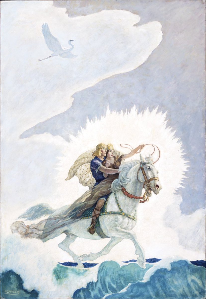 thomasspillet's tweet photo. "The time I went away with golden-haired Niamh, we turned our backs to the land, and our faces westward, and the sea was going away before us, and filling up in waves after us. And we saw wonderful things on our journey."

Gods &amp; Fighting Men, Lady Gregory. https://t.co/7JuNqIar1n