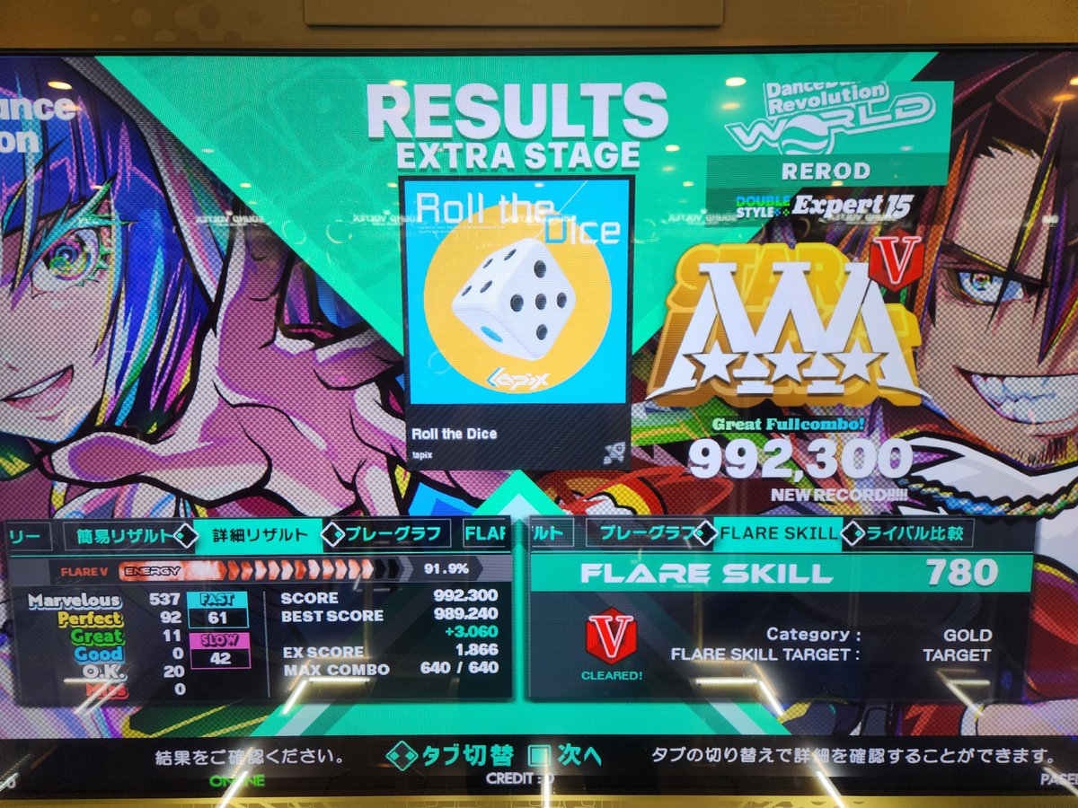 ROD_overground's tweet photo. DP(今は)LV16新規AAA3曲目旅人リラン！15に降格される香りがすごいのでもっと16に対する安定感を身に付けておきたい。
何気にDPLV15もAAAで通せる曲が増やせてきてこれは足龍を経て一皮剥けたというヤツでは？と少し自信になってます。 https://t.co/MeaECu5dZM