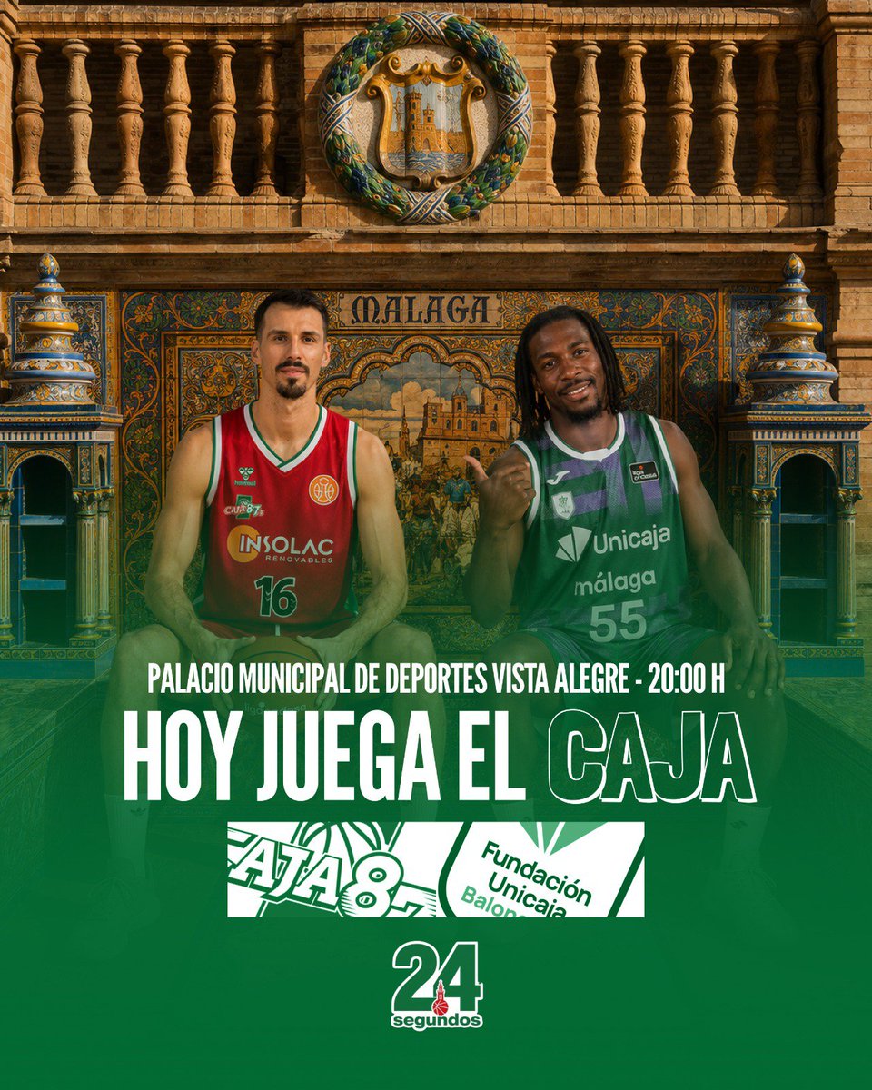 24segundos__'s tweet photo. ‼️🟢🔴 HOY juega el Caja 87.
🏆 El equipo sevillano se enfrenta a Unicaja en la Final de la Copa de Andalucía.
✍️ Palacio Municipal de Deportes Vista Alegre a las 20:00 horas. Se podrá ver por Andalucía TV y @canalsurmas. https://t.co/ukHZKO0z2q