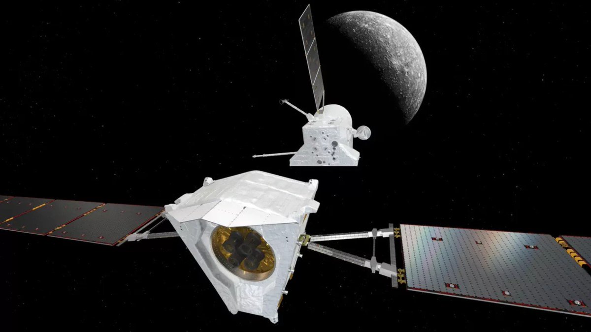 Rolf_Georg_E's tweet photo. Näheres zum
Merkur-Orbiter #BepiColombo
Dieser hat mehrmonatige Ankunftssequenz begonnen
Mercury Transfer Module wurde planmäßig abgestoßen, die beiden Orbiter fliegen ohne Reiseantrieb weiter
https://t.co/lPSyy65hnj
#Wissen #Raumfahrt #Merkur #Raumsonde #Orbiter #ESA https://t.co/ScYEUsd0E9