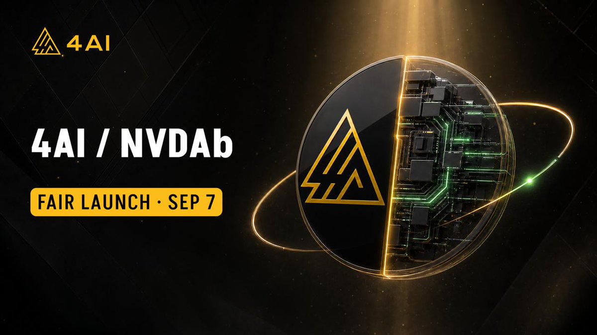 4ainet's tweet photo. NVIDIA just bought Hugging Face for $12.9B.
The front door for open models now sits with NVDA.

4AI is a decentralized AI agent marketplace on BNB Chain.
The onchain Hugging Face for agents.

We are running a fair launch paired with the tokenized NVIDIA stock $NVDAb.

🔥 $4AI × $NVDAb

Fair launch: Sept 7

Mainnet live with the token.
CA only from this account.

🎁 $4AI Airdrop
Like + RT this post & Drop your wallet.