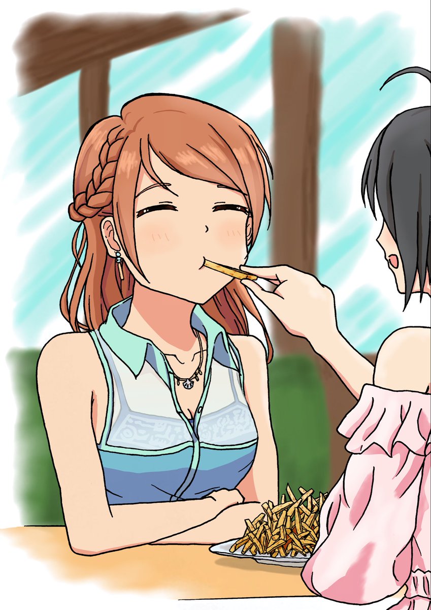 Uogashima_42's tweet photo. 加蓮ちゃん！誕生日おめでとう！🎉
フライ・ド・ポテト！！🍟🍟

#北条加蓮生誕祭2026 
#CG総選挙アートコンテスト https://t.co/nCd11GTj6D