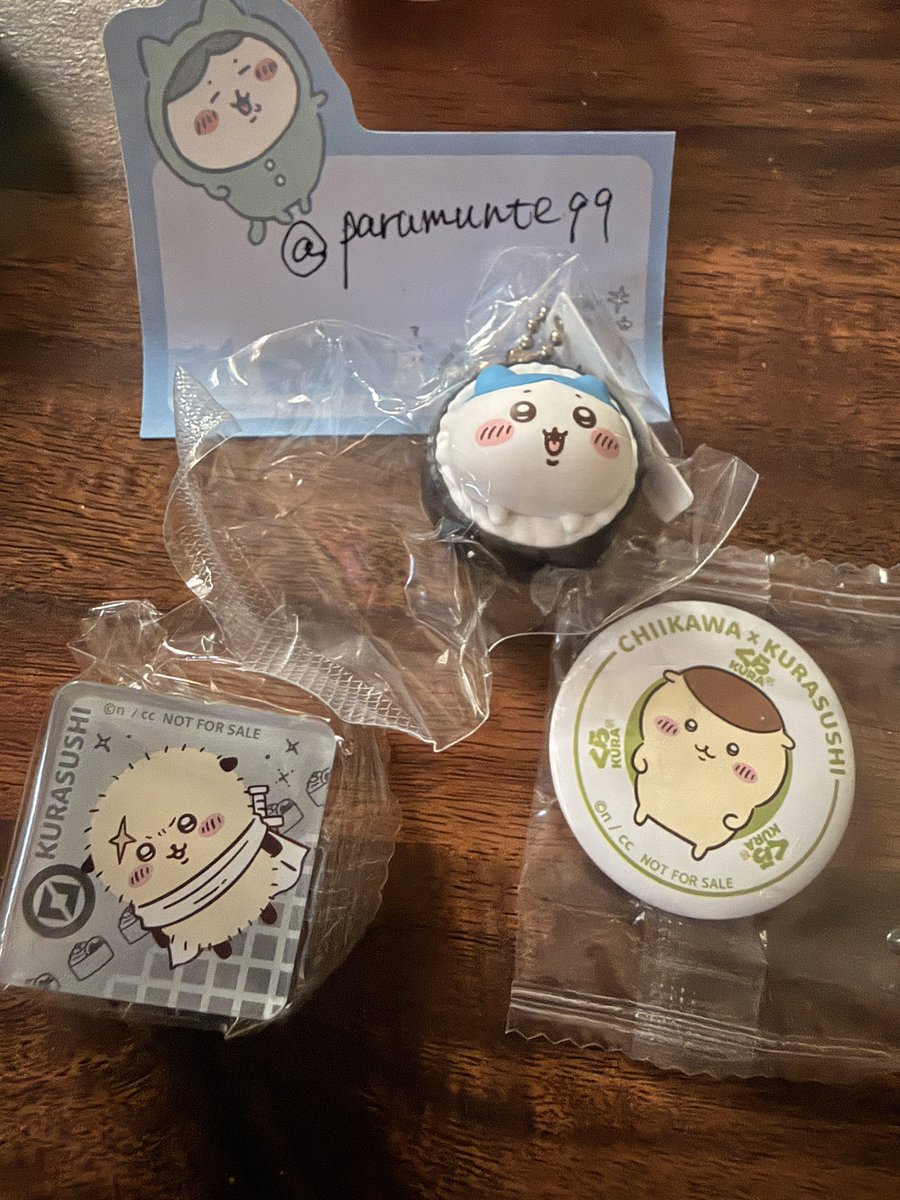 parumunte99's tweet photo. 《交換》ちいかわ くら寿司 ビッくらポン

【譲】フィギュア ハチワレ
        マグネット ラッコ
        缶バッジ   くりまんじゅう

【求】フィギュア   うさぎ 
         マグネット   うさぎ＞ちいかわ
         缶バッジ      ちいかわ

郵送希望です。
検索からもお気軽にお声がけ下さい。 https://t.co/hH5IQPMlxx