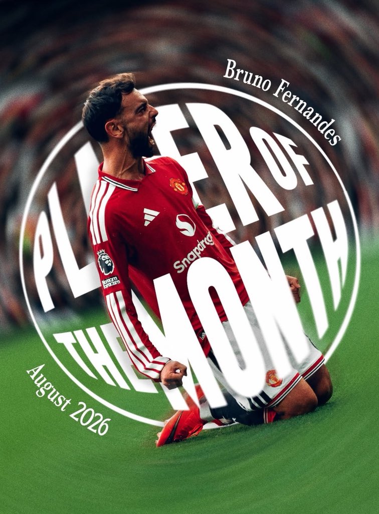mufcMPB's tweet photo. 🚨 OFFICIAL:

Bruno Fernandes is Manchester United’s Player of the Month for August! #MUFC 🇵🇹❤️ https://t.co/mPZFbGdRa8