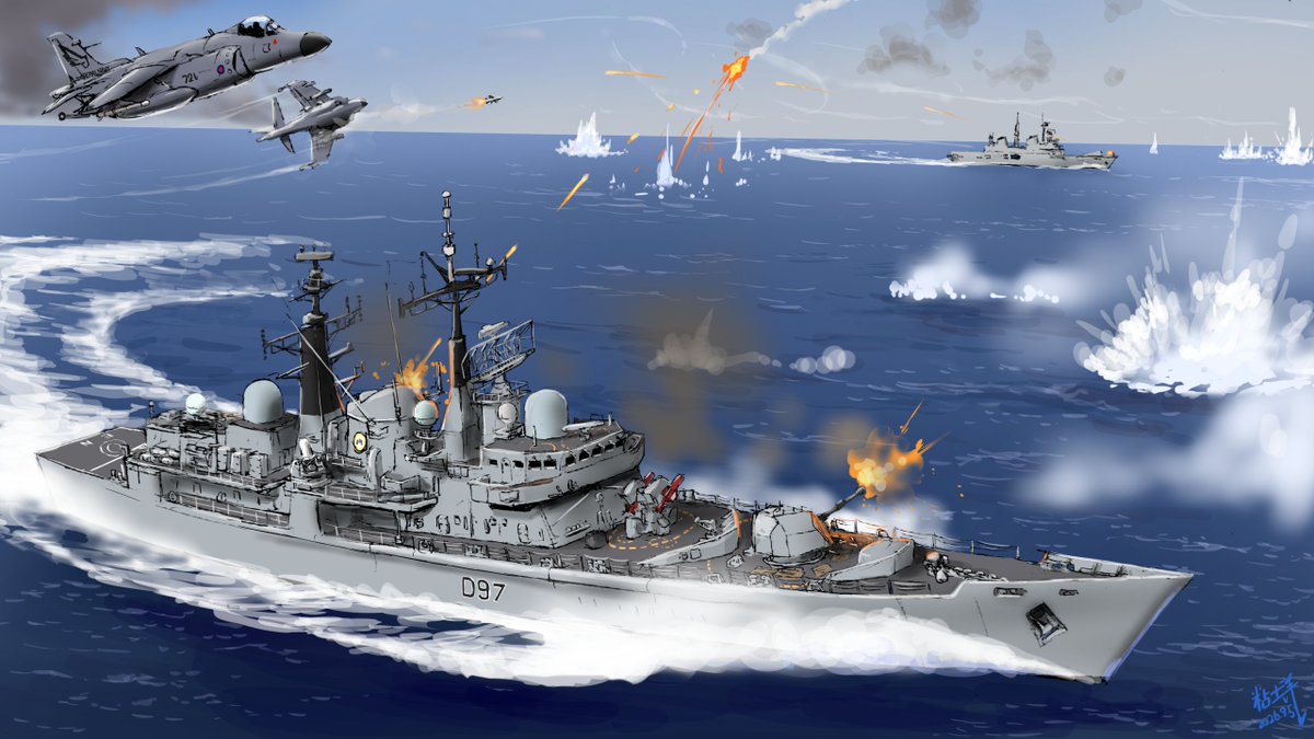 Cleyseamod4's tweet photo. Thank you for request!
現役海軍軍人の方から元乗艦、ミサイル駆逐艦エディンバラD97のリクエストでした。 https://t.co/KSm2pXZ3KA