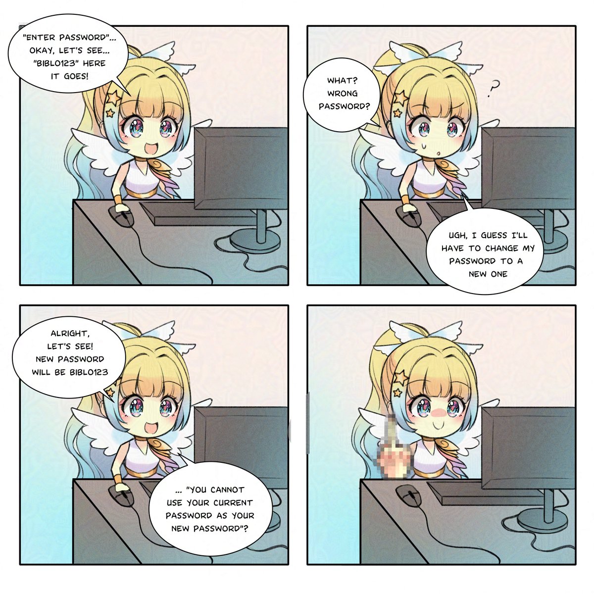 MiaMikhailART's tweet photo. 💻  Wrong password

Tell me I'm not the one one who's done this, because this happened to me more than I'm willing to admit 💧 https://t.co/10adyz0ip2