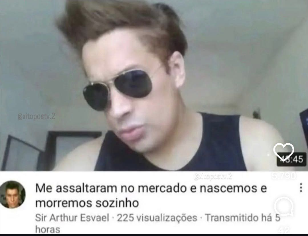 Acervoiht's tweet photo. Imagem Arthur Esavel "Me assaltaram no mercado e nascemos e morremos sozinho" https://t.co/9fTLErq26A